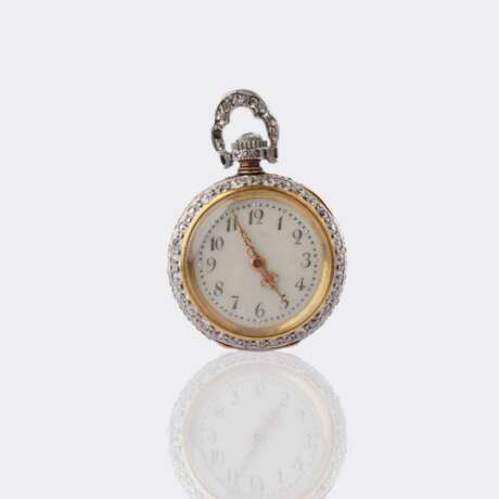 Prunkvolle Jugendstil Anhängeruhr mit Diamanten. - Foto 2