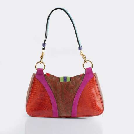 Etro gegr. 1968 Mailand. Paisley-Jacquard Bag mit Lederbesatz. - photo 3