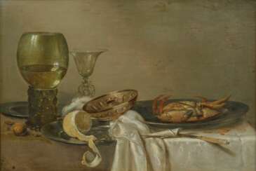 Willem Claesz. Heda (Haarlem 1594 - Haarlem 1680). Stillleben mit Krebs.