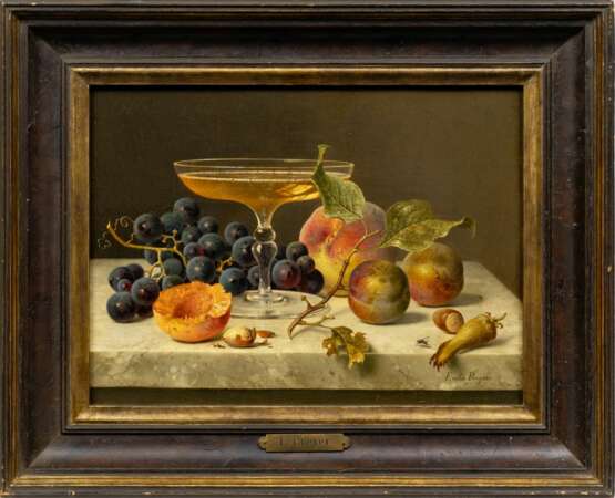 Emilie Preyer (Düsseldorf 1849 - Düsseldorf 1930). Stillleben mit Champagnerschale und Obst. - Foto 2 Emilie Preyer (Düsseldorf 1849 - Düsseldorf 1930). Stillleben mit Champagnerschale und Obst. - Foto 2