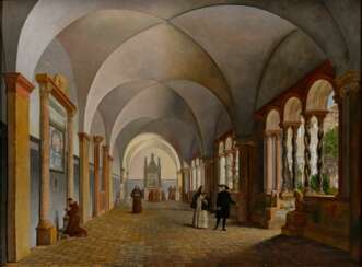 Hans Ditlev Christian Martens (Kiel 1795 - Kiel 1864). Kreuzgang von S. Giovanni in Laterano.