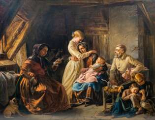 Emerich Benkert (Wien 1825 - Wien 1855). Abschied der Tochter.