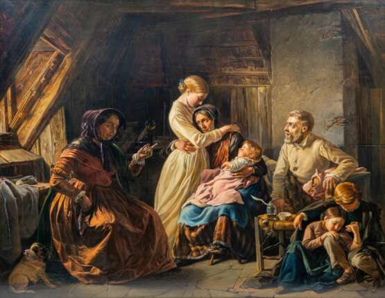 Emerich Benkert (Wien 1825 - Wien 1855). Abschied der Tochter. - photo 1