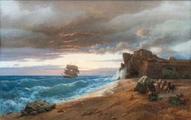 Robert Krause (St. Petersburg 1813 - München 1885), zugeschr. Vor der amerikanischen Küste.