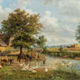 Hubert Kaplan (München 1940 - Egling 2024). Bauernhof am Bach. - Foto 1