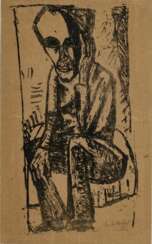 Erich Heckel (Döbeln 1883 - Radolfzell/Bodensee 1970). Mann mit schwarzer Binde.