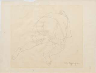 Rudolf Schlichter (Calw 1893 - München 1955). Kniender Akt.