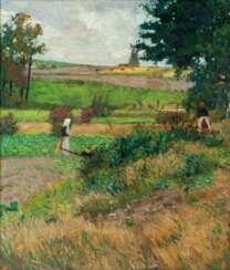 Franz Nölken (Hamburg 1884 - La Capelle 1918). Frauen bei der Feldarbeit in Hittfeld.