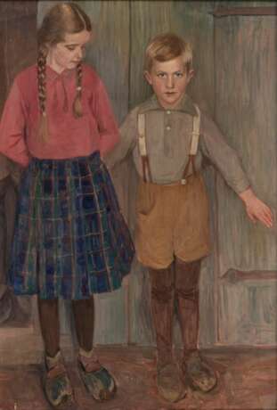 Fritz Mackensen (Braunschweig 1866 - Worpswede 1953). Zwei Kinder aus 'Drei Generationen'. - Foto 1 Fritz Mackensen (Braunschweig 1866 - Worpswede 1953). Zwei Kinder aus 'Drei Generationen'. - Foto 1