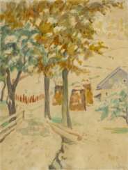 Ernst Eitner (Hamburg 1867 - Hamburg 1955). Bäume im Herbst.