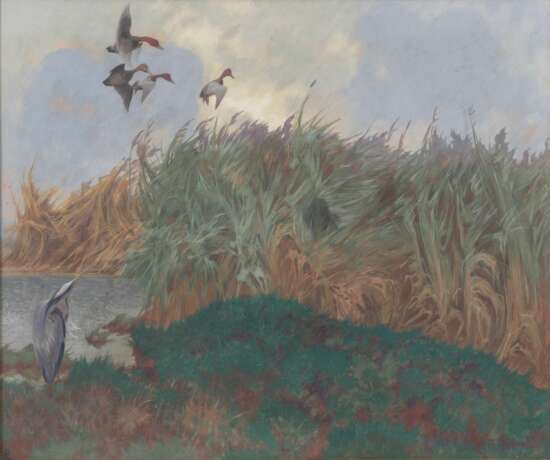 Friedrich Lissmann (Bremen 1880 - Ypern 1915). Einfallende Tafelenten. - photo 1