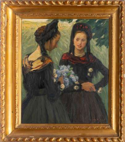 Otto Heinrich Engel (Erbach/Odenwald 1866 - Glücksburg 1949). Friesische Mädchen mit Fliederstrauß. - фото 2 Otto Heinrich Engel (Erbach/Odenwald 1866 - Glücksburg 1949). Friesische Mädchen mit Fliederstrauß. - фото 2