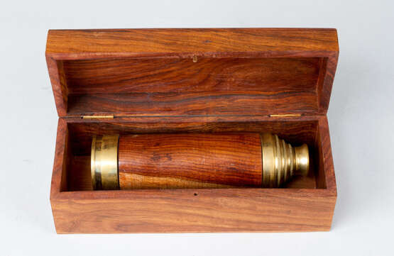 Binocular, wood, bronze in casket, 20.century - фото 3