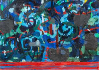 Karl Kluth (Halle/Saale 1898 - Hamburg 1972). Straße an nächtlichem Wald.