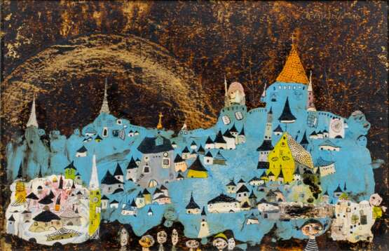 László Bornemisza (Tiszadada 1910 - Budapest 1995). Stadt vor dem Hügel. - фото 1 László Bornemisza (Tiszadada 1910 - Budapest 1995). Stadt vor dem Hügel. - фото 1