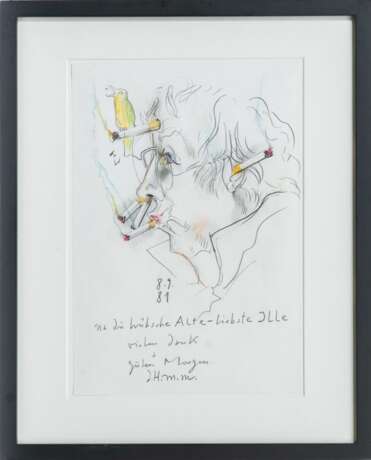 Horst Janssen (Hamburg 1929 - Hamburg 1995). Selbstportrait als starker Raucher. - photo 2