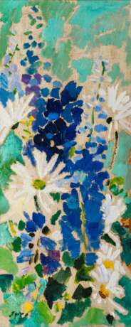 Siegward Sprotte (Potsdam 1913 - Kampen/Sylt 2004). Weiße Margeriten und blauer Rittersporn. - photo 1 Siegward Sprotte (Potsdam 1913 - Kampen/Sylt 2004). Weiße Margeriten und blauer Rittersporn. - photo 1