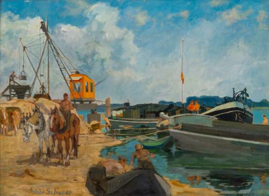 Friedrich Schaper (Braunschweig 1869 - Hamburg 1956). Hafenkran. - фото 1