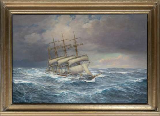 Johannes Holst (Hamburg-Altenwerder 1880 - Hamburg-Altenwerder 1965). Die Padua in schwerer See. - photo 2 Johannes Holst (Hamburg-Altenwerder 1880 - Hamburg-Altenwerder 1965). Die Padua in schwerer See. - photo 2