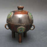 Asian Bronze vessel on three legs, with cloisonné enamel, Ming Dynasty - Foto 2
