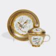 Feine Deckeltasse mit Vogelmalerei. - Maintenant aux enchères