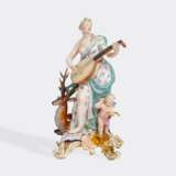 Johann Friedrich Eberlein (Dresden 1695 - Meissen 1749). Seltene fünfteilige Figuren-Gruppe 'Allegorien der 5 Sinne'. - photo 6