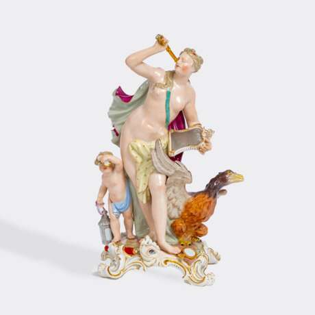 Johann Friedrich Eberlein (Dresden 1695 - Meissen 1749). Seltene fünfteilige Figuren-Gruppe 'Allegorien der 5 Sinne'. - photo 7