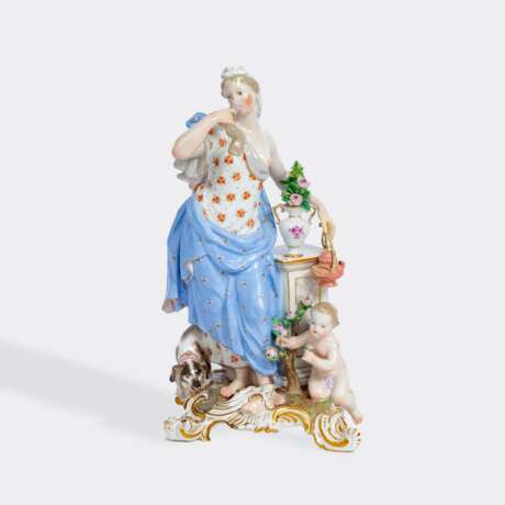 Johann Friedrich Eberlein (Dresden 1695 - Meissen 1749). Seltene fünfteilige Figuren-Gruppe 'Allegorien der 5 Sinne'. - photo 2