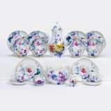 Modernes Kaffeeservice 'Blau-Bunte Blume' für 6 Personen. - photo 1