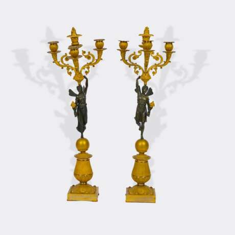 Paar Empire-Girandolen 'Amor und Psyche'. - Foto 1