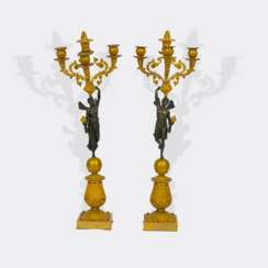 Paar Empire-Girandolen 'Amor und Psyche'.