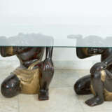 Italian couch table with carved feeds and glass top, 20.century - Foto 1