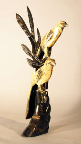Horn carved sculpture of birds, 20.centuy - Foto 1