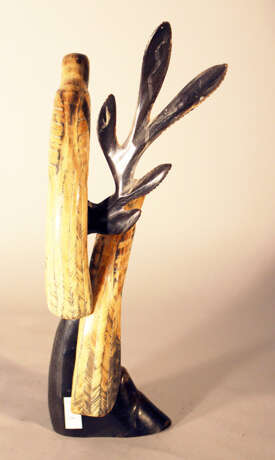 Horn carved sculpture of birds, 20.centuy - Foto 3