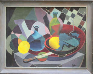 Cubist around 1930, oil canvas, framed, monogram