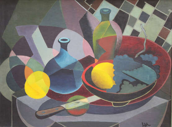 Cubist around 1930, oil canvas, framed, monogram - photo 2