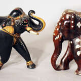 Lot of 5 Indian elephants wood carved - фото 2