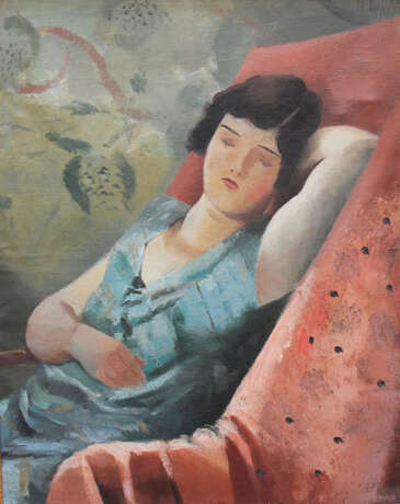 Unknown Artist around 1920, sleeping beauty, oil on canvas, framed - photo 2
