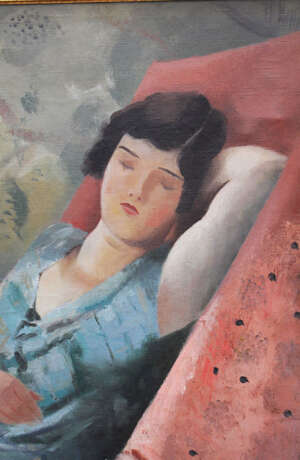 Unknown Artist around 1920, sleeping beauty, oil on canvas, framed - photo 3