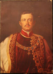 Emperor Karl of Austria Hungary (1887-1922)colour graphic on wooden stretcher