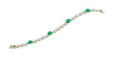 Chrysoprase-Curb Chain Bracelet