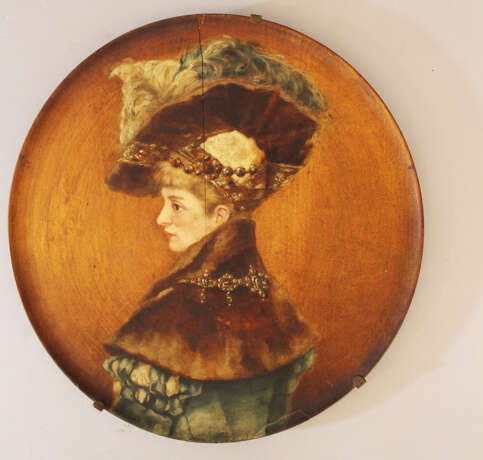 Hans Makart (1840-1884)-circle, oil on two wooden dishes . - фото 2