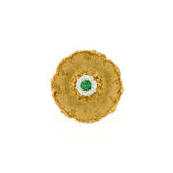 Gemstone Diamond Brooch