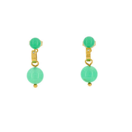 Chyroprase-Mixed Lot: 1 Bracelet-and-1 Pair of Ear Studs - photo 2