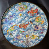 Large Cloisonné Dish, multicoloured enamel, Qing Dynasty - Foto 1