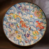 Large Cloisonné Dish, multicoloured enamel, Qing Dynasty - Foto 2