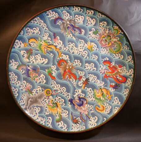 Large Cloisonné Dish, multicoloured enamel, Qing Dynasty - фото 2