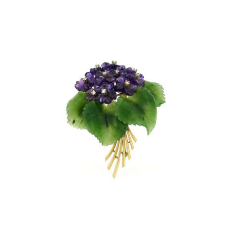 Amethyst-Nephrite-Brooch "Vergissmeinnicht" - Foto 1