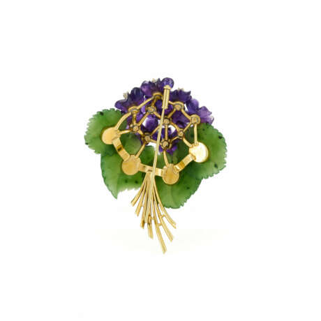 Amethyst-Nephrite-Brooch "Vergissmeinnicht" - Foto 2