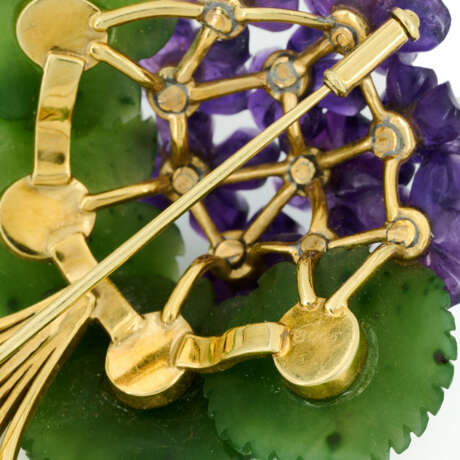 Amethyst-Nephrite-Brooch "Vergissmeinnicht" - Foto 4